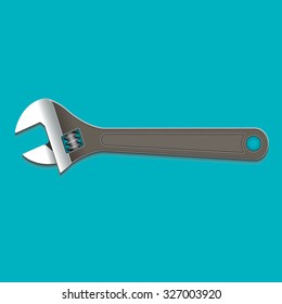 Adjustable wrench. Vector illustration.