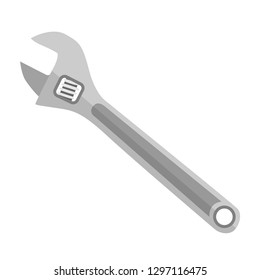 Adjustable wrench vector isolated on white background.