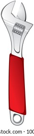 Adjustable Wrench Work Tool, worker repair instrument, vector image on white background