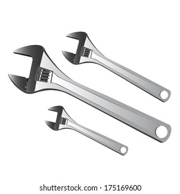 Adjustable Wrench,vector and illustration, isolated on white background