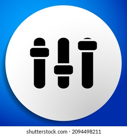 Adjuster, slider, tuner, fader bars with levers, knobs