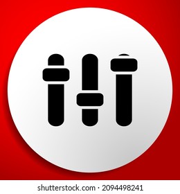 Adjuster, slider, tuner, fader bars with levers, knobs