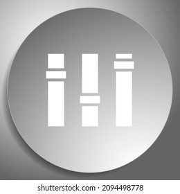 Adjuster, slider, tuner, fader bars with levers, knobs