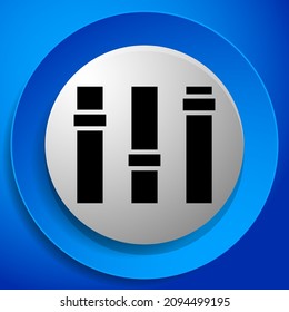 Adjuster, slider, tuner, fader bars with levers, knobs