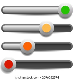 Adjuster, slider, tuner, fader bars with levers knobs