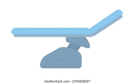 Adjusting couch side view semi flat color vector object. Editable figure. Full sized item on white. Hospital furniture simple cartoon style illustration for web graphic design and animation