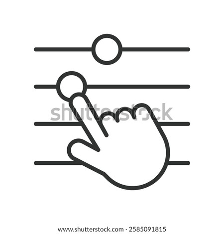 Adjusting icon in line design. Adjusting, settings, control, customization, tuning, modification, optimization on white background vector. Adjusting editable stroke icon