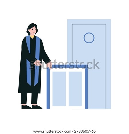 Adjusting Robes Vector illustration. EPS 10 file			