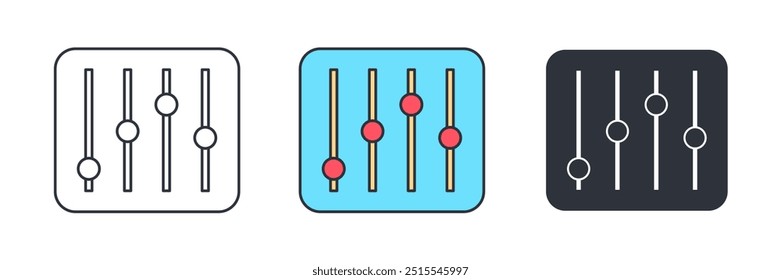 Anpassen von Schiebereglern Symbol, Vektorgrafik einzeln auf weißem Hintergrund