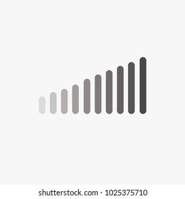 adjustment bar vector icon for volume electric charge high to low fading