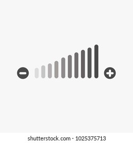 adjustment bar vector icon for volume electric charge high to low fading