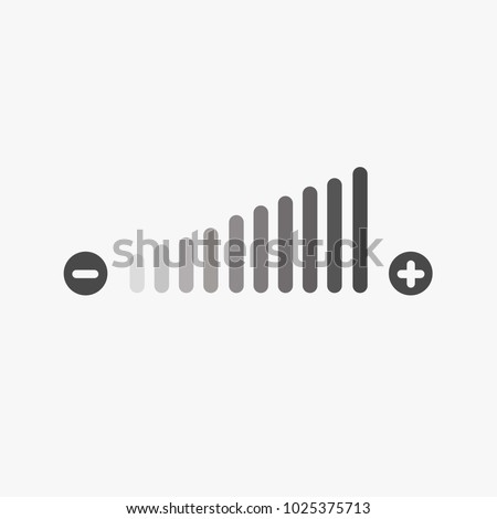 adjustment bar vector icon for volume electric charge high to low fading