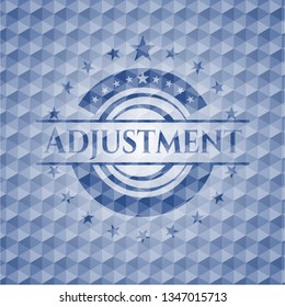 Adjustment blue hexagon emblem.