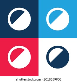 Ajuste azul y rojo cuatro colores conjunto de iconos mínimo