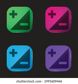 Adjustment Button four color glass button icon
