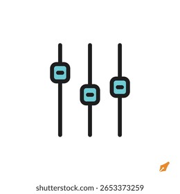 Adjustment button icon is designed in a visually appealing and easily recognizable style. It’s suitable for various visual needs such as apps, digital media, or other graphic design projects.