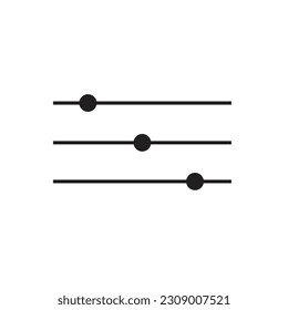 Einstellknopf Symbol in flachem Stil mit Hintergrund.