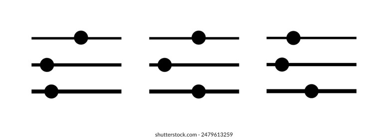Adjustment button icon vector. Filter control vector.