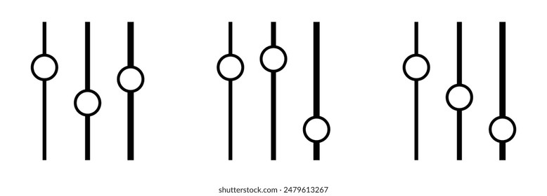 Adjustment button icon vector. Filter control vector.