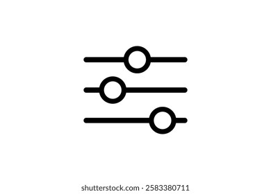 adjustment button vector icon in line style design for website, app, Settings bar line icon for web