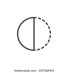 Adjustment, contrast vector icon. Multimedia minimalist outline vector icon.