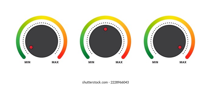 Einstellrad. Regler oder Rundwahlregler steuern. Vektorgrafik