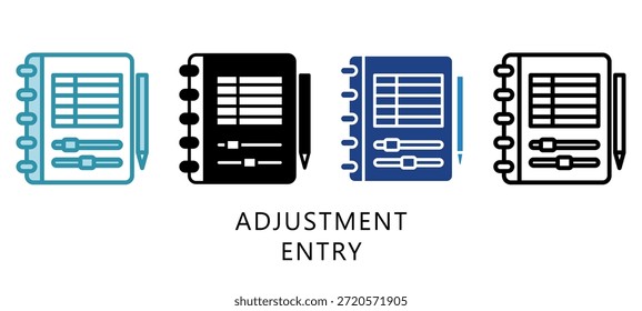 Icono de estilo múltiple de entrada de ajuste. Mini Ilustración Relacionada Con La Fiscalidad, Informe Financiero. Uso Para El Concepto Moderno, Ui, Web Ux Y Desarrollo De App.
