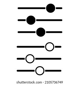 Adjustment filter control button icon vector. Equalizer settings control icon. Filter settings.