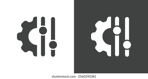 Adjustment flat glyph icon. Perfect pixel on white and black background