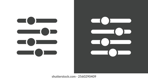 Adjustment flat glyph icon. Perfect pixel on white and black background