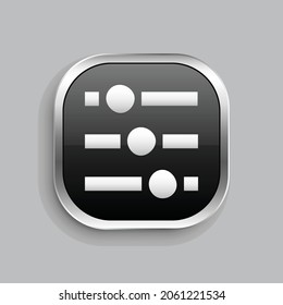 adjustment horizon icon design. Glossy Button style rounded rectangle isolated on gray background.. Vector illustration