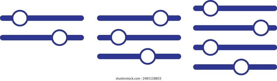 Adjustment Icon. Balance Button Multimedia Vector Illustration. Setting Volume Sign and Symbol Logo Template. EPS 10.