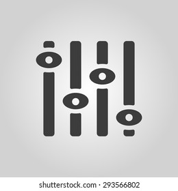 The adjustment icon. Regulator and mixing, volume, settings symbol. Flat Vector illustration