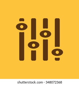 The adjustment icon. Regulator and mixing, volume, settings symbol. Flat Vector illustration
