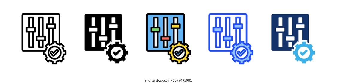 Adjustment Icon Set With Multiple Style Collection