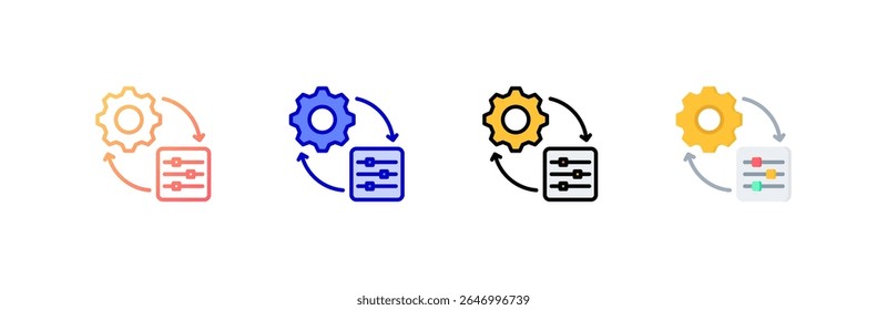 Adjustment Icon set multiple style collection