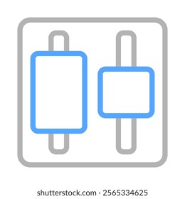 Adjustment icon for settings, filter, or equalizer. Concept of control, customization, and options.