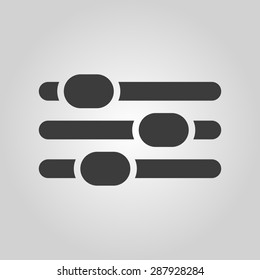 The adjustment icon. Settings symbol. Flat Vector illustration. Button Set