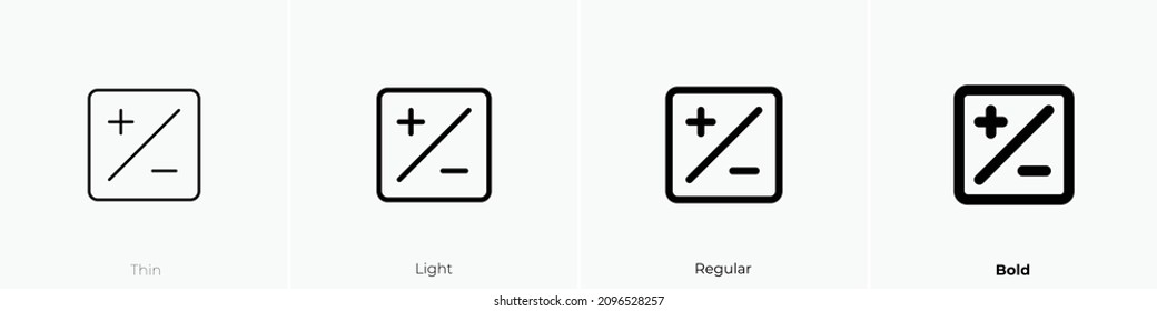 adjustment icon. Thin, Light Regular And Bold style design isolated on white background