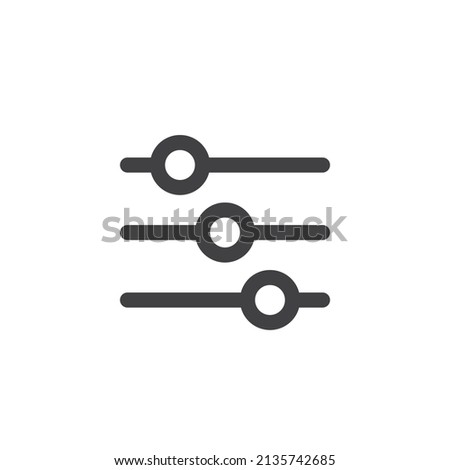 Adjustment, levels button line icon. linear style sign for mobile concept and web design. Control slider outline vector icon. Symbol, logo illustration. Vector graphics