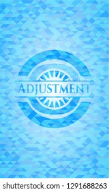 Adjustment light blue emblem with mosaic background