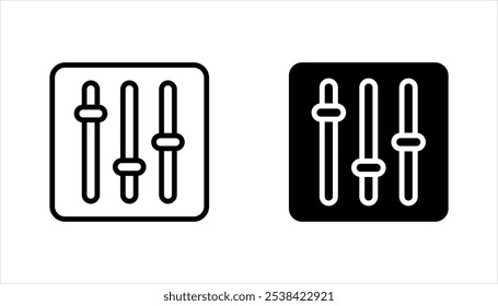 Ajuste o conjunto de ícones lineares. Alterações pessoais. Regulamentação do sistema. Mudar o nível. ilustração vetorial no fundo branco