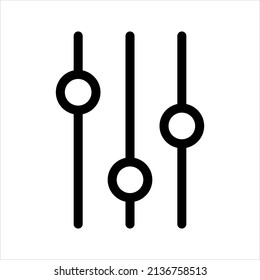 Adjustment music line icon. Vector illustration isolated on white background