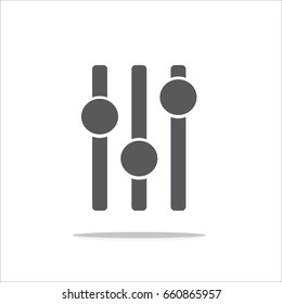 Adjustment music vector icon, adjustment audio vector icon EPS 10.
