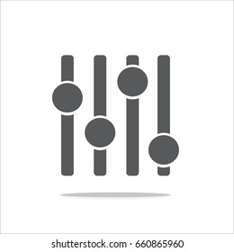Adjustment music vector icon, adjustment audio vector icon EPS 10.