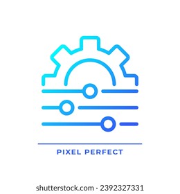 Adjustment pixel perfect gradient linear vector icon. Personal changes. System regulation. Switch level. Customization. Thin line color symbol. Modern style pictogram. Vector isolated outline drawing