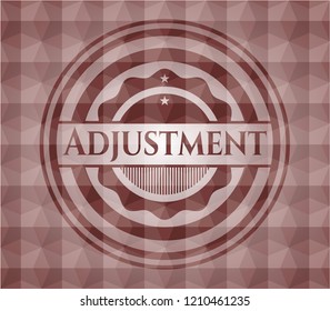 Adjustment red geometric badge. Seamless.