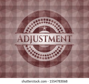 Adjustment red seamless emblem with geometric background.