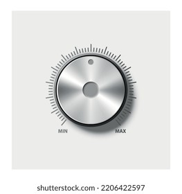 Adjustment round dial. Modern technologies and digital world. Graphic element for creating virtual player or program for editing. Button for settings. Realistic 3D modern vector illustration