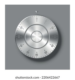 Adjustment round dial. Shiny button for settings menu. Graphic element for website. Modern technologies and digital world, innovations and futuristic interface. Realistic 3D vector illustration